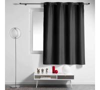 RIDEAU A OEILLETS 140 x 180 CM POLYESTER UNI ESSENTIEL NOIR