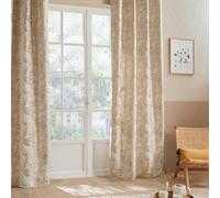 Rideau ""Bejuco"" motifs jacquard beige 140x260cm - Atmosphera Créateur d'intérieur
