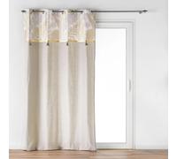 Douceur d'Intérieur, Rideau à Oeillets (140 x 240 cm) Melisse, Coton/Polyester et Top Métallisé