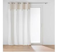 Douceur d'Intérieur - Rideau à œillets Milano - 140 x 240 cm - Jacquard coton/polyester - Beige