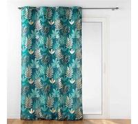 RIDEAU A OEILLETS 140 x 260 CM POLYESTER IMPRIME METALLISE ORNELLA EMERAUDE