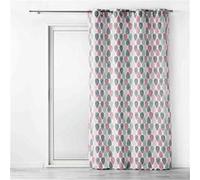Douceur d'Intérieur, Rideau à Oeillets (140 x 260 cm) Palpito Rose, Polyester Imprimé