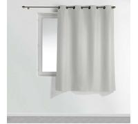 Rideau à œillets petite hauteur 140 x 180 cm - polyester uni essentiel - Gris