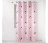 douceur d'intérieur, Rideau A Oeillets 140 X 260 Cm Polyester Imprimé Petite Princesse Rose 1609478