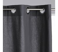 Rideau à œillets Tissu Panama Gris Foncé 140 x 260 cm - Atmosphera