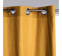Rideau à œillets Tissu Panama Ocre 140 x 260 cm - Atmosphera