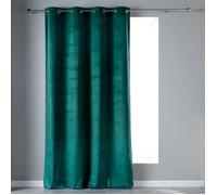 Douceur d'Intérieur – Rideau à œillets Velvetine – Velours uni 140 x 240 cm Bleu pétrole