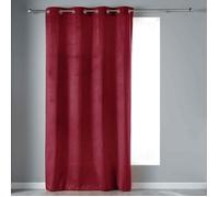 Douceur d'Intérieur Rideau à œillets Velvetine Velours uni 140 x 240 cm Bordeaux