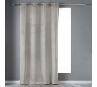 Douceur d'Intérieur – Rideau à œillets Velvetine 140 x 240 cm Velours uni Gris