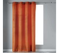 Douceur d'Intérieur, Rideau à Oeillets (140 x 240 cm) Velvetine Terracotta, Velours Uni