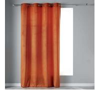 Douceur d'Intérieur Rideau à œillets Velvetine 140 x 240 cm Velours uni Terracotta