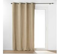 Rideau à œillets Wooly 140 x 240 cm - Tamisant Beige effet bouclette, 100% polyester