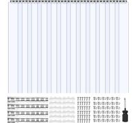 Rideau à lanières en PVC - Kit de rideau à lamelles - 1830 x 2134 mm - Épaisseur 2 mm - Lot de 12 - -20 à +60 °C - Pour entrepôts, chambres froides et portes de garage - Transparent