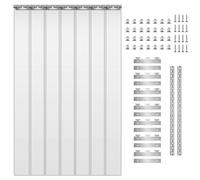 Rideau à lanières en PVC pour porte - Rideau à lanières - Coupe-vent, isolant thermique, 91 × 243 cm, 7 lanières, fixation par crochets, intérieur/extérieur - Rouge