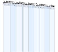Rideau à lanières en PVC transparent, hauteur 2,1 m x largeur 0,9 m x épaisseur 2 mm, 6 pièces Rideaux à lanières pour chambres froides, lanières isolantes en plastique pour portes d'entrepôts, chambr