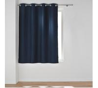 Douceur d'Intérieur, Rideau à Oeillets (140 x 180 cm) Crepuscule Bleu, 100% Occultant Chambray Uni
