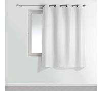 Rideau à œillets petite hauteur 140 x 180 cm - polyester uni essentiel - Blanc