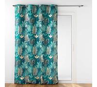 RIDEAU A OEILLETS 140 x 260 CM POLYESTER IMPRIME METALLISE ORNELLA EMERAUDE