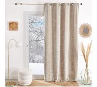 Rideau à oeillets chenille - Effet peluche Beige 135x260 cm
