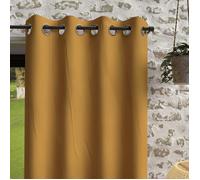 Rideau à oeillets en microfibre lavée 135x180 cm BOHEME moutarde, par Soleil d'Ocre