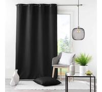Douceur d'Intérieur Rideau A Oeillets 140 x 280 CM Polyester UNI Essentiel Noir