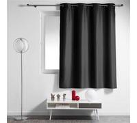 RIDEAU A OEILLETS 140 x 180 CM POLYESTER UNI ESSENTIEL NOIR