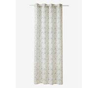 Rideau à oeillets tamisant petites fleurs écru 135X180