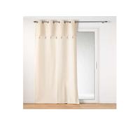 Douceur d'Intérieur – Rideau à œillets Izigold – Pompons – 140x240 cm – Beige