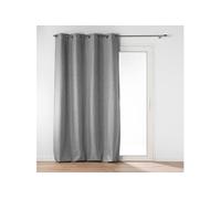 Douceur d'Intérieur Rideau Isolant Thermique Polarine Jacquard à œillets Gris 140x260 cm