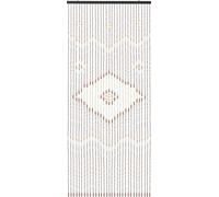 Rideau à perles en bambou et bois - Rideau de porte - Hauteur 208 cm - Style bohème - Séparateur de pièce pour passage de porte - Protection visuelle et aération - Marron chocolat