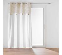 Douceur d'Intérieur Rideau à œillets Altea 140 x 240 cm Coton & Polyester Top métallisé Naturel