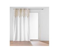 Douceur d'Intérieur, Rideau à Oeillets (140 x 240 cm) Altea Naturel, Coton & Polyester et Top Métallisé