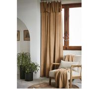 Rideau ajustable 140 x 270 cm - Lyocell Uni Lysandre Camel + 8 Anneaux Pince