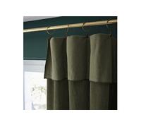 AltoBuy Harris - Rideau Ajustable 140x270cm Velours de Coton Thym + 8 Anneaux Pince