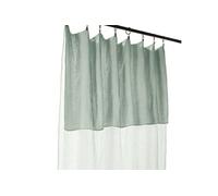 Rideau Ajustable 140x300 cm Gaze de Coton Eucalyptus + 8 Anneaux Pince - OUREA - ALTOBUY Vert G