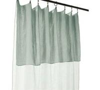Rideau Ajustable 140x300 cm Gaze de Coton Eucalyptus + 8 Anneaux Pince - OUREA - ALTOBUY Vert G