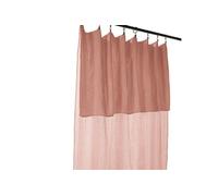 Rideau Ajustable 140x300 cm Gaze de Coton Rose Pêche + 8 Anneaux Pince - OUREA -
