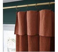 Rideau ajustable + 8 anneaux pince 140 x 270 cm velours de coton césar terracotta Orange