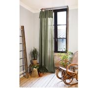 Rideau ajustable + 8 anneaux pince - Gaze de coton - 140 x 300 cm - Romarin - Gaïa