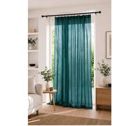 Rideau Ajustable Double Gaze de Coton 140 x 300 cm avec 8 Anneaux Pince GAÏA Canard - Hauteur Modulable