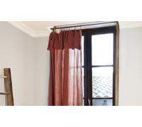 Rideau ajustable en gaze de coton avec 8 anneaux pinces 140 x 300 cm : Vert / 1