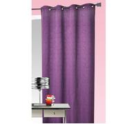 Rideau ameublement jacquard motif géométrique - HOME MAISON - Prune - 140x260 cm - Œillets - Lavable