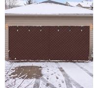 Rideau Anti Froid Porte de Garage, Écran Magnétique Coupe-Vent Hiver | Kit d'Isolation Épais Sans Trou, Fermeture Auto, Punaises Incluses, Dimensions Sur Mesure cm(Brown - Solid Panel)