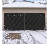 Rideau Anti Froid Porte de Garage, Écran Magnétique Coupe-Vent Hiver | Kit d'Isolation Épais Sans Trou, Fermeture Auto, Punaises Incluses, Dimensions Sur Mesure cm(Black - Solid Panel)