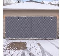 Rideau Anti Froid Porte de Garage, Écran Magnétique Coupe-Vent Hiver | Kit d'Isolation Épais Sans Trou, Fermeture Auto, Punaises Incluses, Dimensions Sur Mesure cm(Gray - Solid Panel)