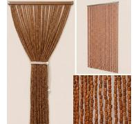 Rideau Anti-insectes Écologique, Rideau Bambou Extérieur Intérieur Deco Occultant Wood Bead Curtain Pour Entrée Chambre Salon Pièce Café Restaurant, Facile À Installer(Coffee,70x200cm)