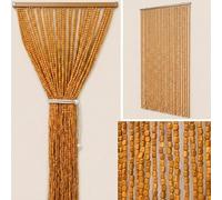 Rideau Anti-insectes Écologique, Rideau Bambou Extérieur Intérieur Deco Occultant Wood Bead Curtain Pour Entrée Chambre Salon Pièce Café Restaurant, Facile À Installer(Original Wood,130x180cm)