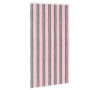 Rideau anti-insectes en chenille Gris Argent et Rose