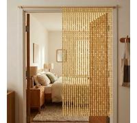 Rideau Anti-insectes, Rideau de Porte Perle de Bambou Naturel,Rideaux de Perles Bois Suspendus Décoration,Séparateur de Pièce Réutilisable Pour Couloir Entrée Salon(Original Wood,140x220cm)