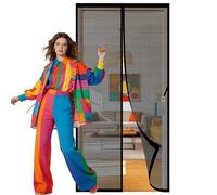 Rideau Anti Mouche 104 x 256 cm Différentes Tailles Moustiquaire Porte Aimanté Protection Contre Les Moustiques pour de Balcon Chambre, Noir